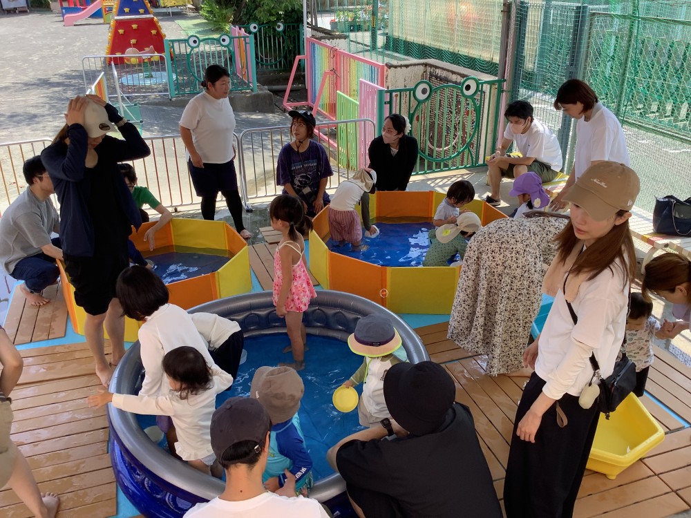未就園児なかよしちゅうりっぷ「みずあそびでさわやか」を行いました🎵
